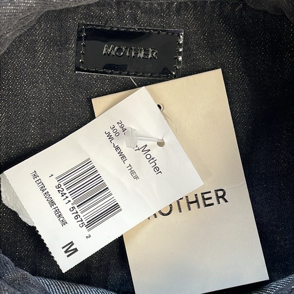 SOLD Mother Extra Roomie Frenchie Button Front Denim Shirt Jacket Jewel Thief M - Picture 7 of 15